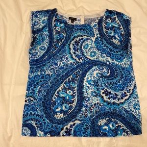 Talbots Blue Paisley Tank